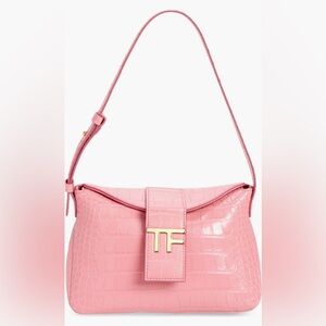 NWT  Authentic Tom Ford TF Crocs  Mini Hobo Handbag In Rose Bloom